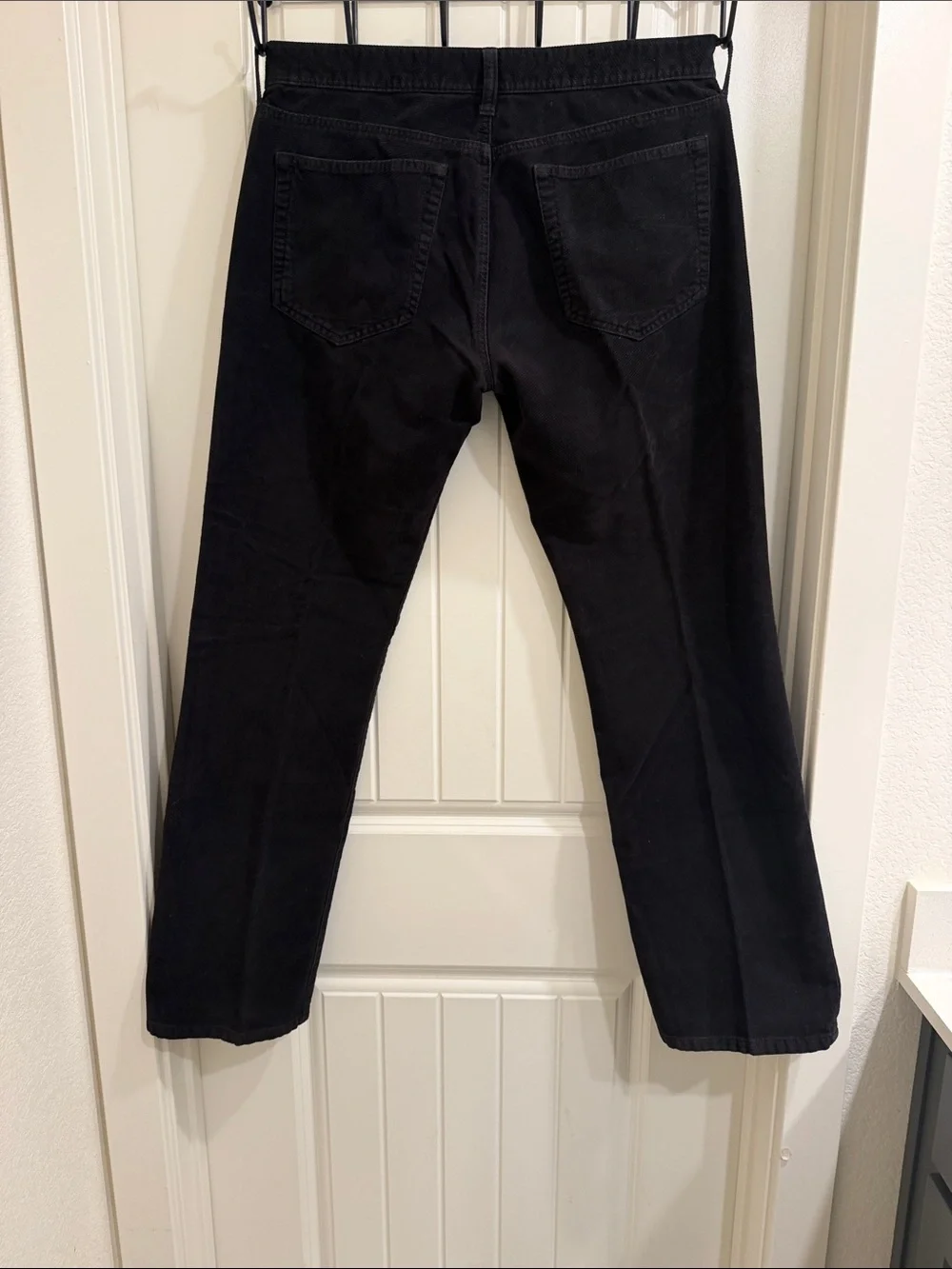 Armani Exchange Black Corduroy Straight-Leg Pants